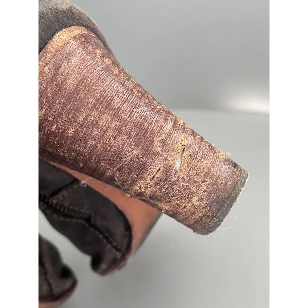 FRYE VILLAGER Lace Up Steampunk Ren Faire Brown Leather Side Zip Tall Boots 7.5